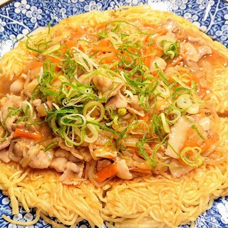 野菜たっぷり☆白菜のあんかけかた焼きそば！